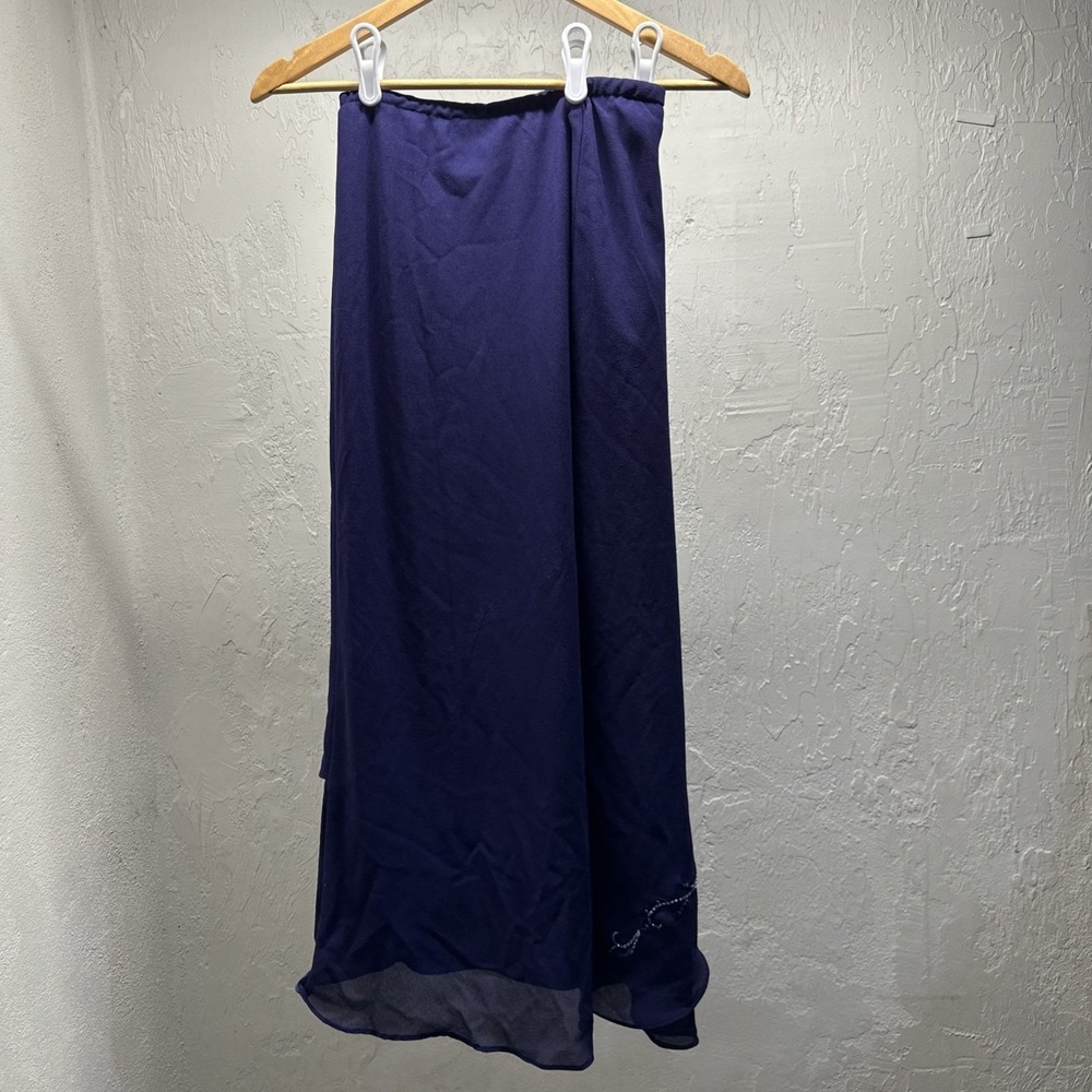 Dark Purple Beaded Embellished Tiered Maxi Skirt Women's Size 16 plus skirt - Picture 2 of 7